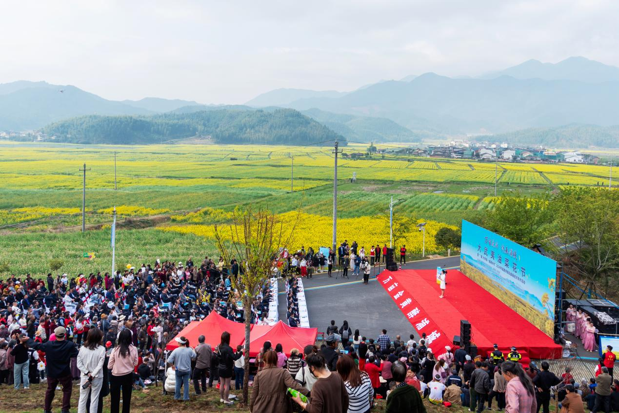 活動(dòng)在油菜花田里拉開序幕。鄭蔚武攝