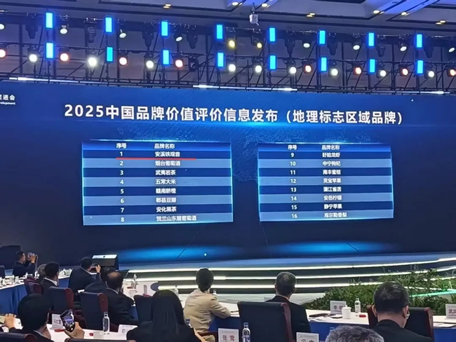 安溪鐵觀音以1443.07億元的品牌價值和899的品牌強(qiáng)度，位列區(qū)域品牌第一位
