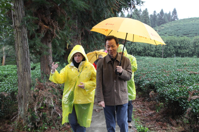尤民生與國際專家調(diào)查茶園生態(tài)情況