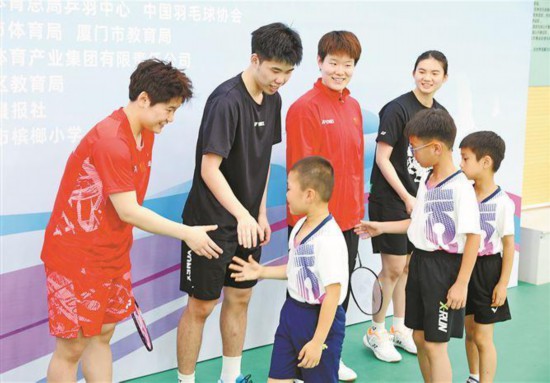通過“冠軍進(jìn)校園”等活動(dòng)形式，廈門積極培育青少年體育精神。廈門市體育局供圖